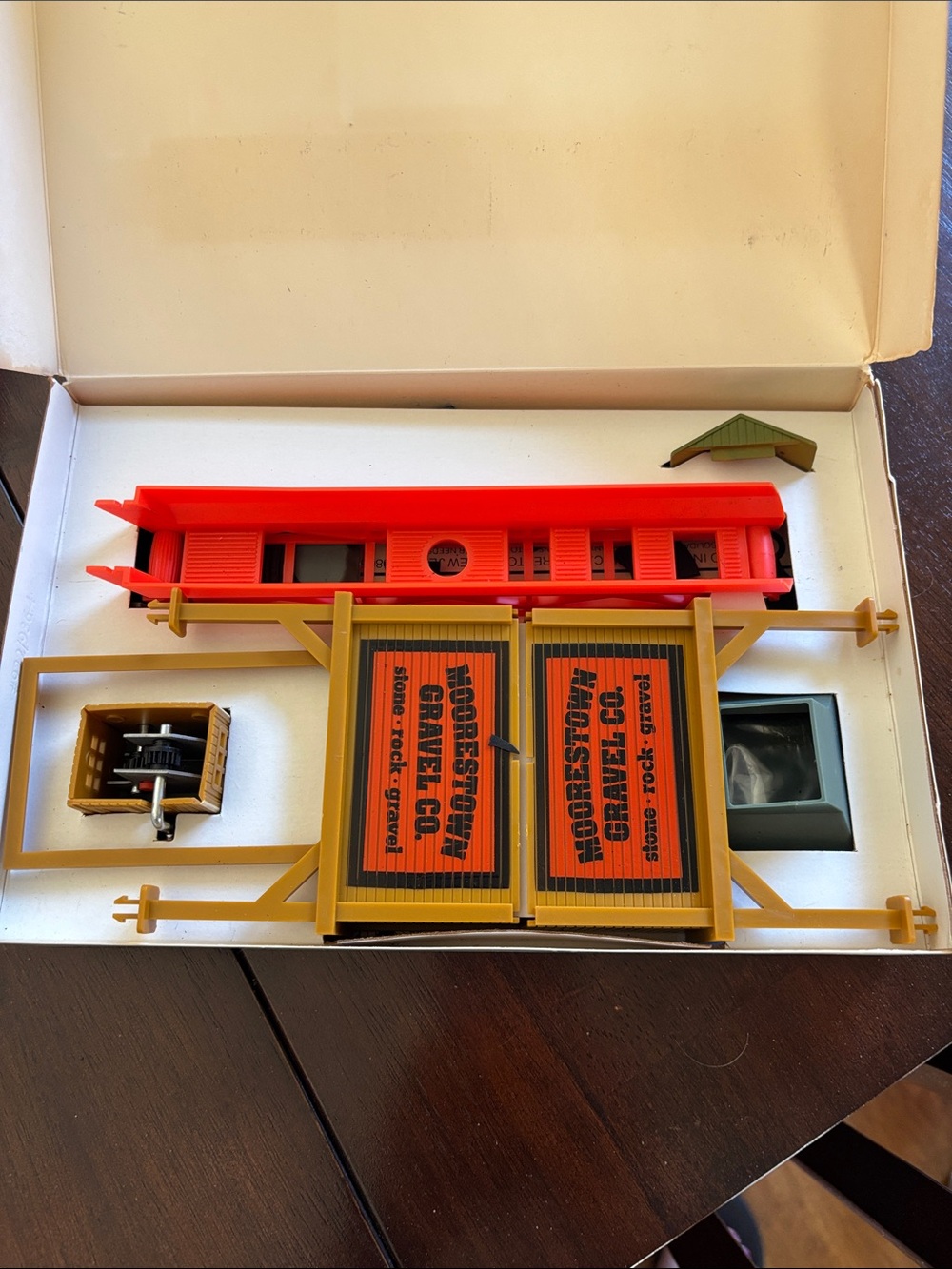 TYCO Vintage Toy Train Freight Car Set - Orange and Red